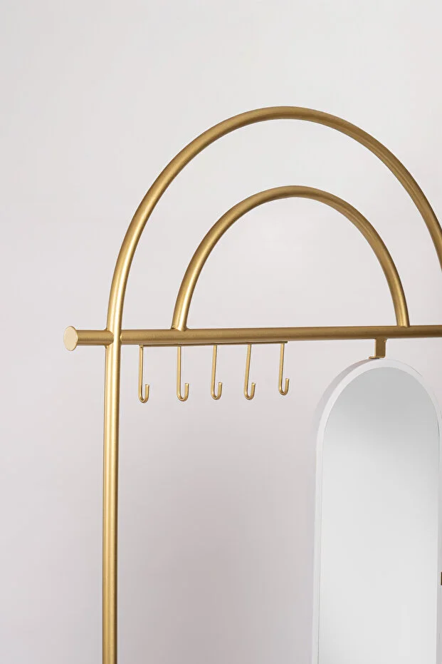 Aynalı Portmanto Puf Bench Ayakkabılık Telli Raf